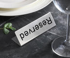 New Star Foodservice Stainless Steel Table Tent Sign, 4.75” x 1.75”) - Image 5