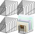 4 Pcs 7 Section Incline File Sorter Metal Wire Mesh File Rack by Chivertion
