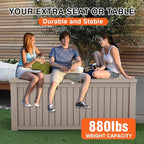 Decksplore 180 Gallon Outdoor Storage Box Waterproof Lockable Resin Deck Box - Image 8