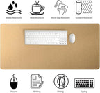 Bloss Gold Leather Desk Mat 35.4" x 15.7", Large Keyboard Pad - Image 4