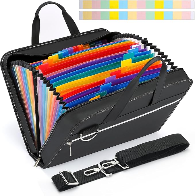 SEEKIND PU Leather Accordian File Organizer 26 Pockets, Expanding File Folder by SEEKIND%2C+Professional+Office+Products+Supplier.