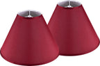 GO&SO 2Pcs Large Lamp Shades Burgundy Fabric Lampshade, 6.5" Top x 16.3" Bottom