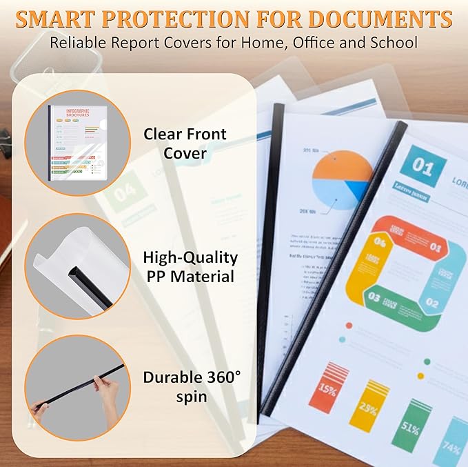 5 Pack Report Covers with Sliding Bar - Image 8