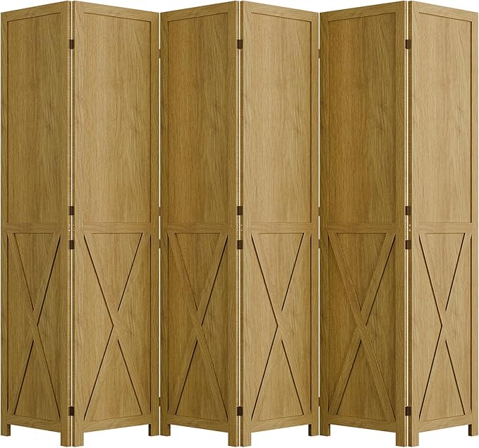 Cozy Castle Wood Room Divider, 6 Panels Folding Privacy Screen, 66.9'' Wall - Image 8