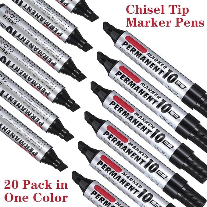 AojSup 20 Pack Jumbo Size Permanent Markers Bulk Permanent Markers Set Chisel - Image 4