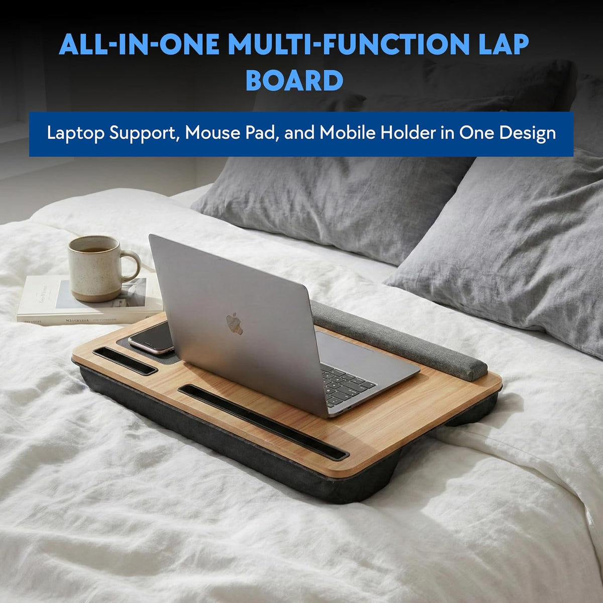 Lap Desk with Soft Cushion – Portable Laptop Desk for Bed, Couch & Home O...