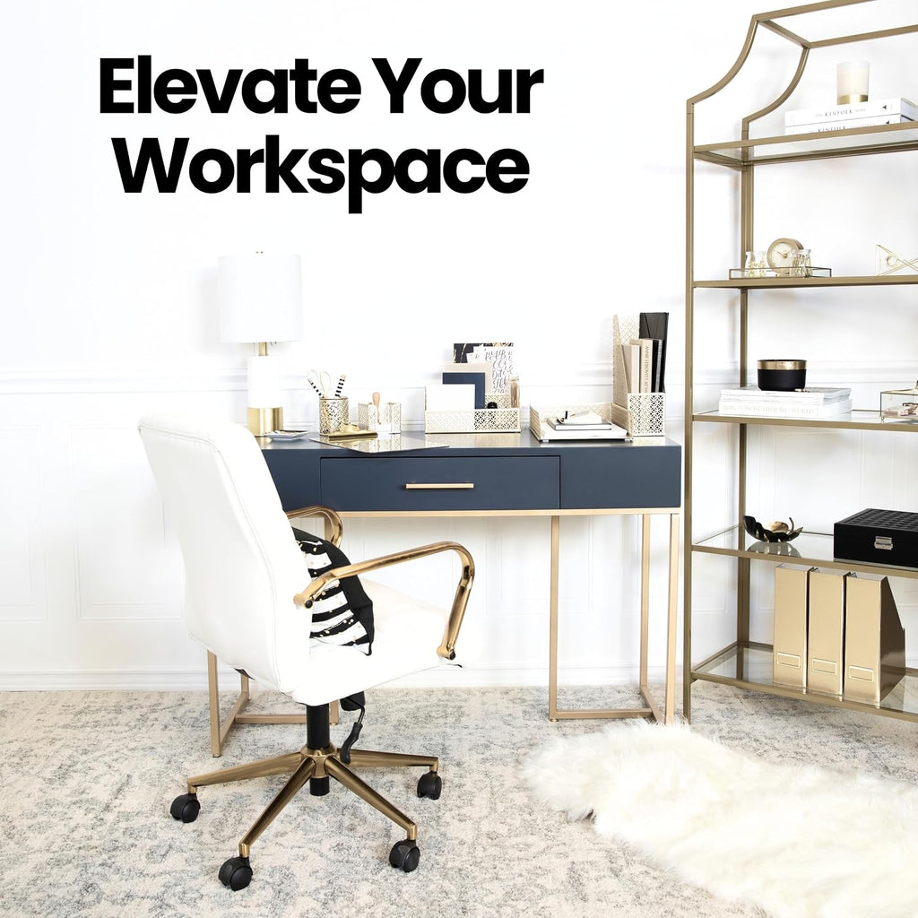 blu monaco | gold desk organizer set with, side view
