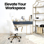 blu monaco | gold desk organizer set with, side view
