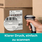 Double Dragon DK-22251 Continuous Labels Roll, 62mm(W) x 15.24m(L) | Red & Black Print on White | Compatible with Brother P-Touch QL-800, QL-810W, QL-820NWB | Comes with Holder (Pack of 10)