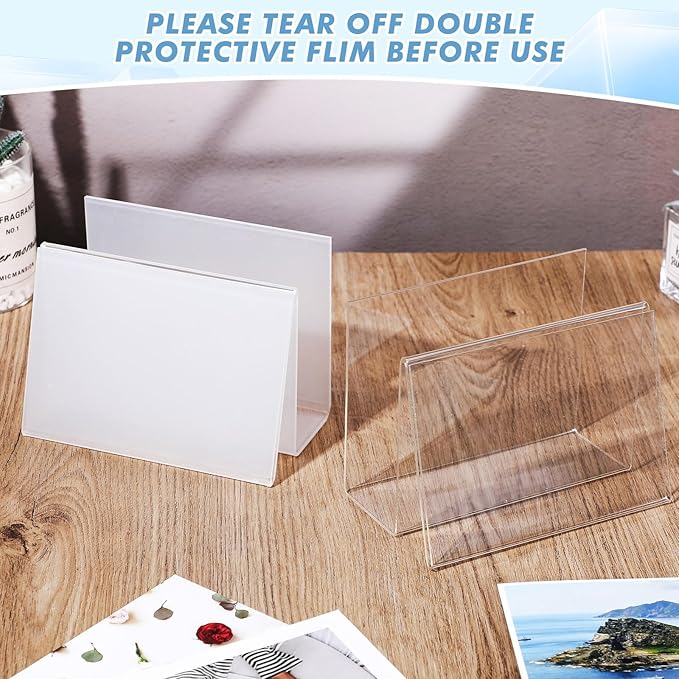 Vicenpal 12 Pcs Clear Acrylic Postcard Holder Business Card Holder Greeting - Image 2
