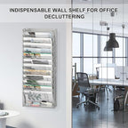 EasyPAG Wall File Holder 14 Tier Mesh Hanging Folder Organizer - Image 5