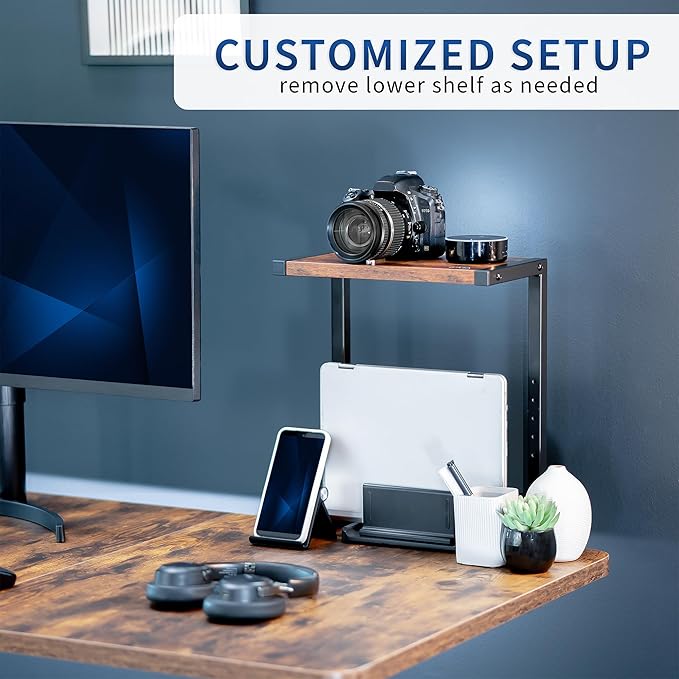 VIVO Clamp-on 13 inch Above or Below Desk 2-Tier Shelving Unit - Image 7