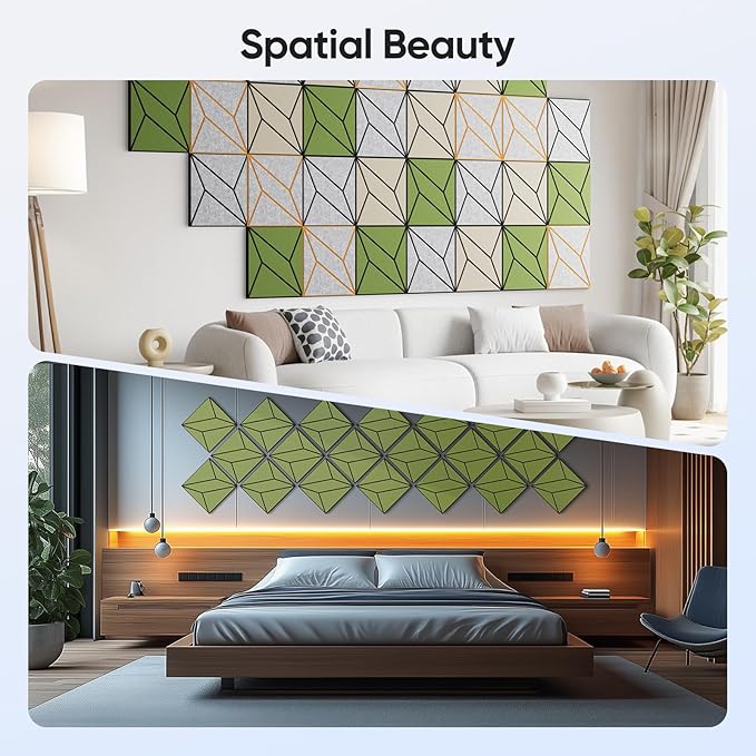 UNECHO 12 Pack 12" X 12" X 0.47" Acoustic Panels - Image 5