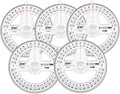 360° Protractor Pack of 5 Protactors Plastic Protractor Math Protractors Clear by LYHLYA