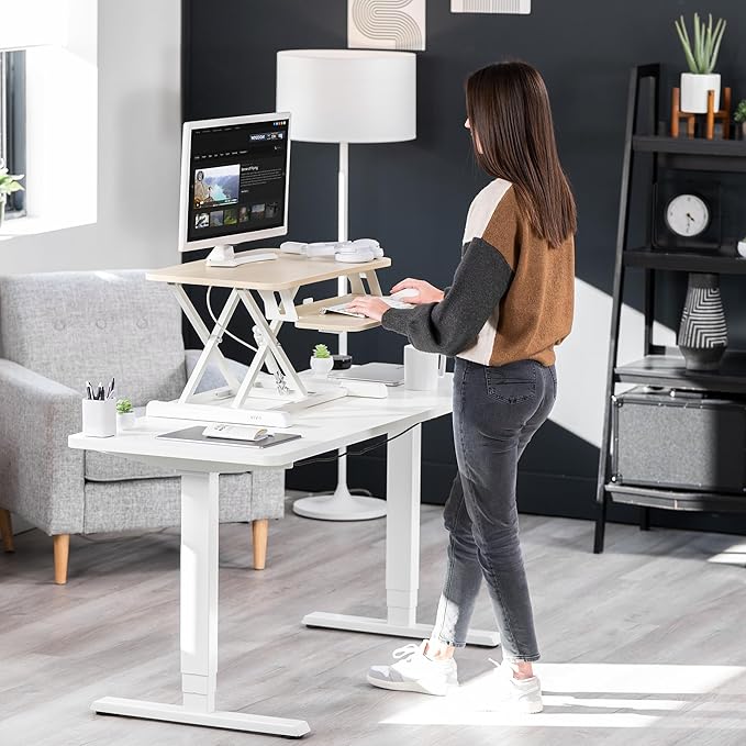 VIVO 28 inch Desk Converter, K Series, Height Adjustable Sit to Stand Riser - Image 9