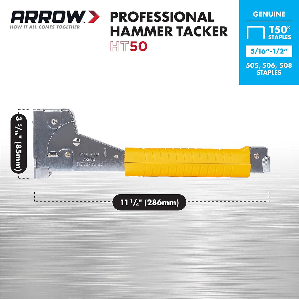Arrow HT50 Heavy Duty Hammer Tacker + Arrow T50 Heavy Duty Staple Gun