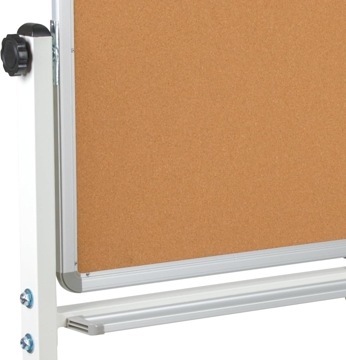 EMMA + OLIVER Reversible 64.25x64.75 Mobile Cork and Whiteboard