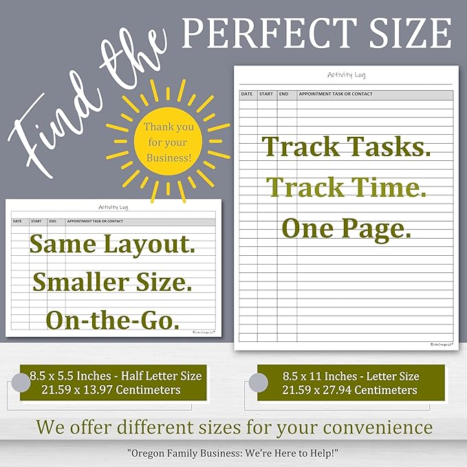 Activity Log Notepads Pad Planners to List a Task, Action or Contact. A - Image 3