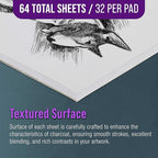 U.S. Art Supply 9" x 12" Premium Heavy-Weight Charcoal Sketchbook - 90lb Sketch - Image 4