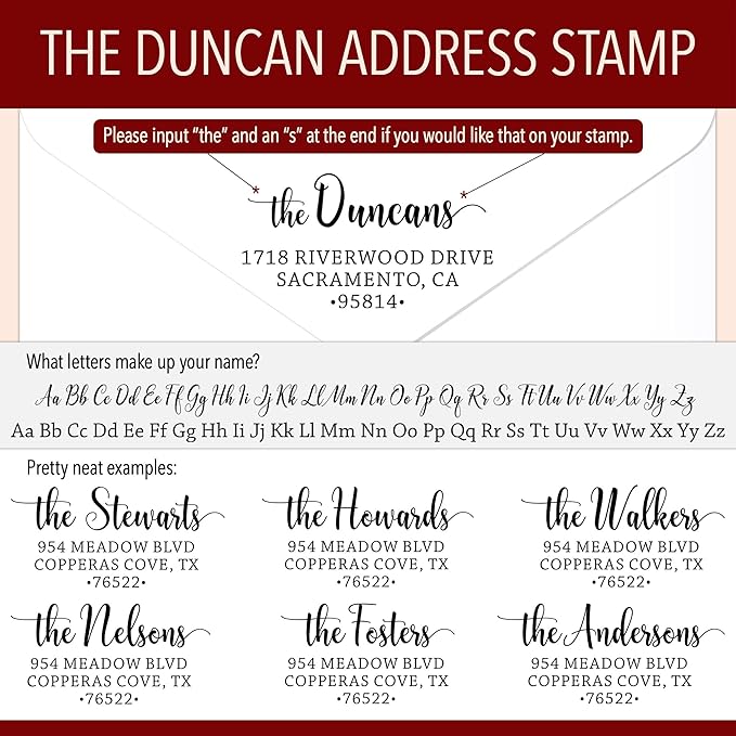 The Duncans Personalized Address Stamp | Envelope Return Address Stamps - Image 3