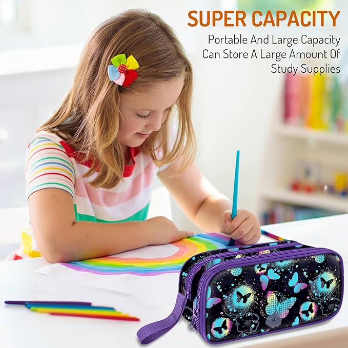 Cute Pencil Case for Girls, Large Girls Pencil Pouch for School Supplies - Image 6