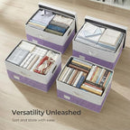 PRANDOM Storage Bins with Lids Linen Fabric Foldable Storage Boxes Organizer - Image 6