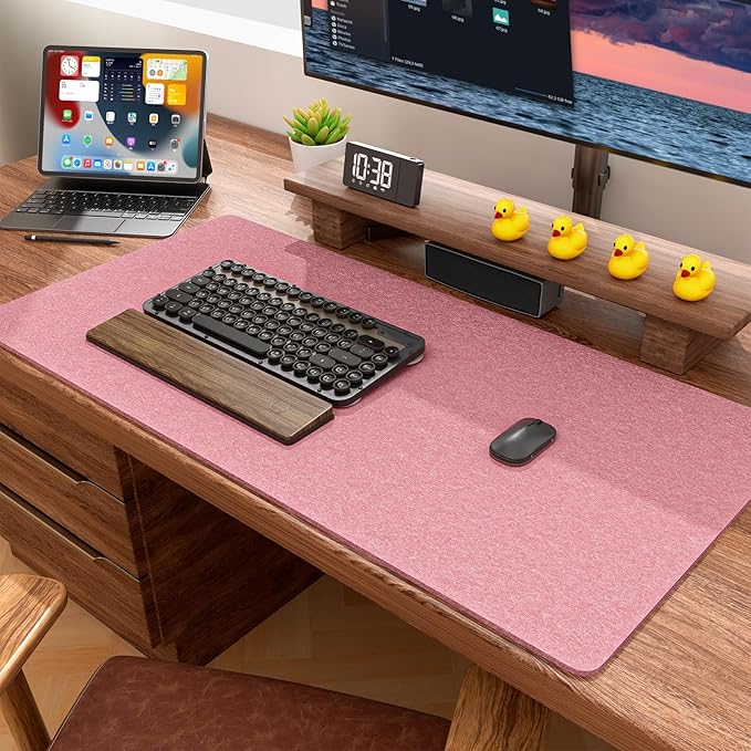 Auhoahsil Felt Desk Mat, Minimalist Large Mouse Pad XXL 35.5 x 15.7 in - Image 6