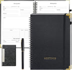 Meeting Notebook Set for Work – 3 Piece PU Leather Business Notebook - Image 2