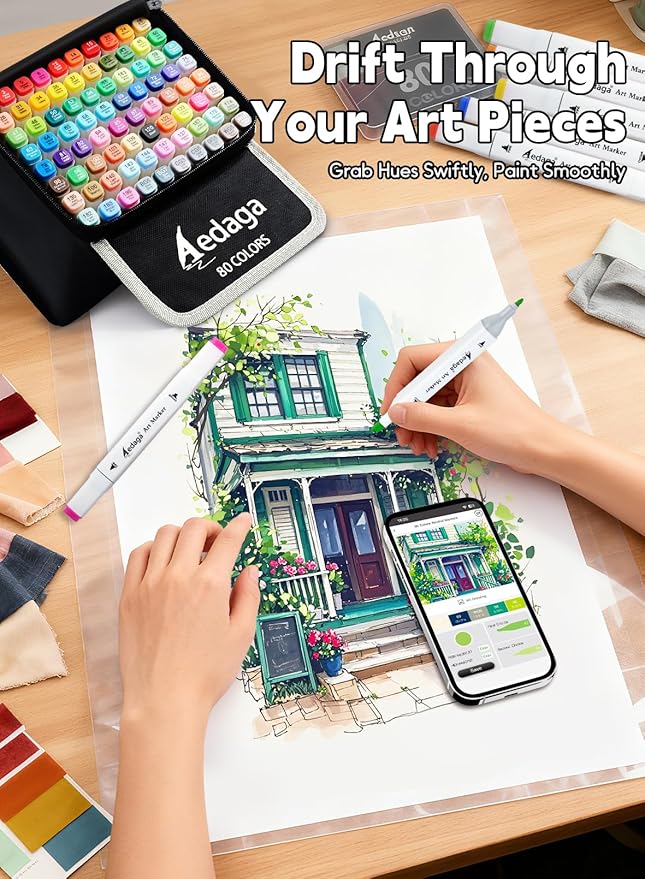 AEDAGA 120 Colors Alcohol Markers - Image 6