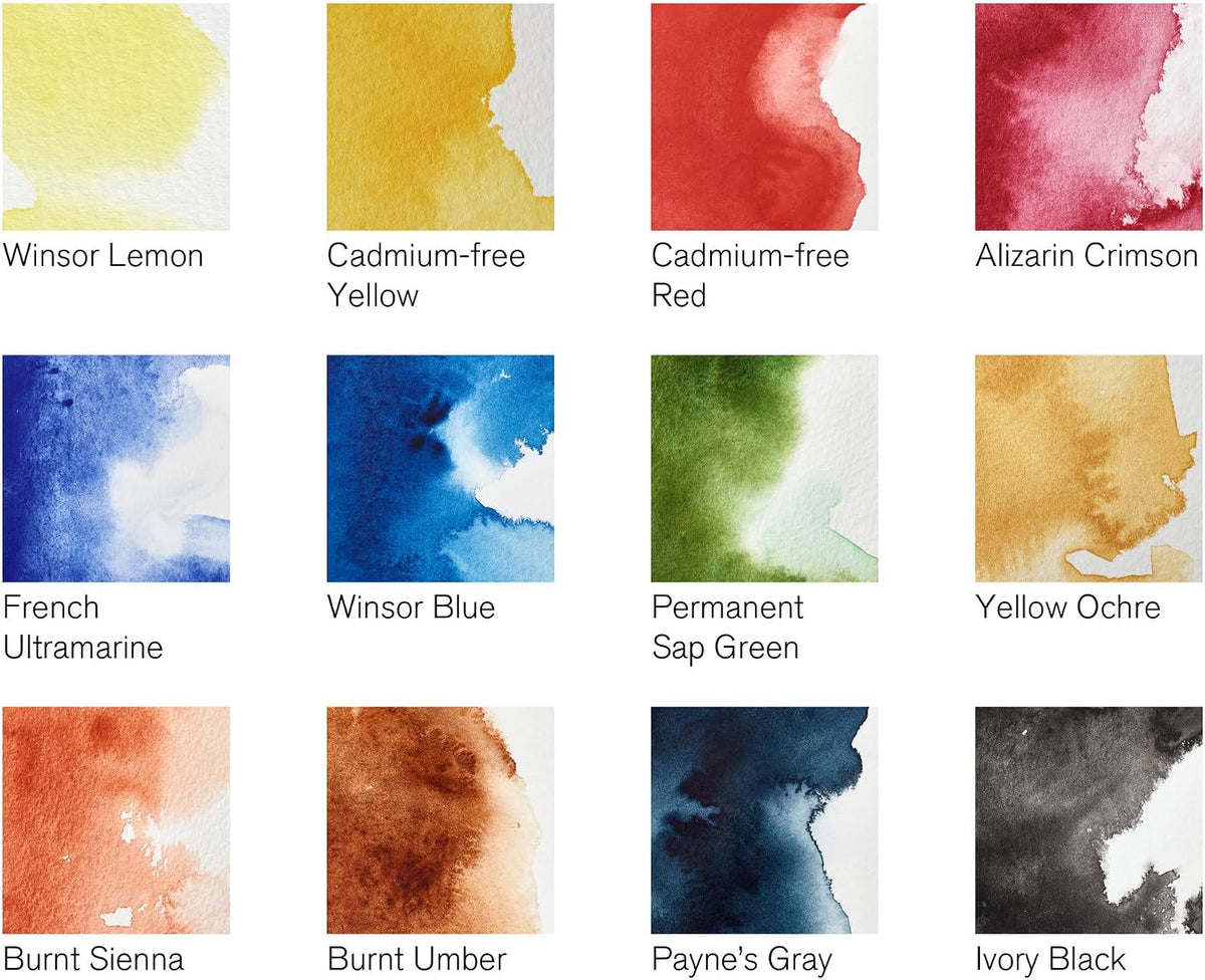 winsor & newton professional watercolor paint set, field showing dimensions