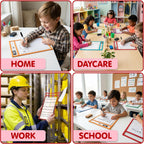 30 Packs Reusable Dry Erase Pockets Sleeves with 2 Binder Rings - 10 Color Set - 10x14 Oversized dry erase sheet protectors with Clear Pocket Sleeves -School Supplies for Teachers classroom must haves