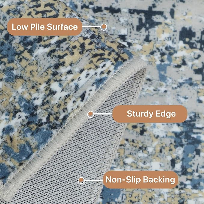 GENIMO Washable Area Rugs for Living Room, 8x10 Modern Non Slip Rugs, Low Pile - Image 7