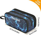 BOENLE Custom Dark Blue Electric Lightning Pencil Case Box Boys Girls - Image 4