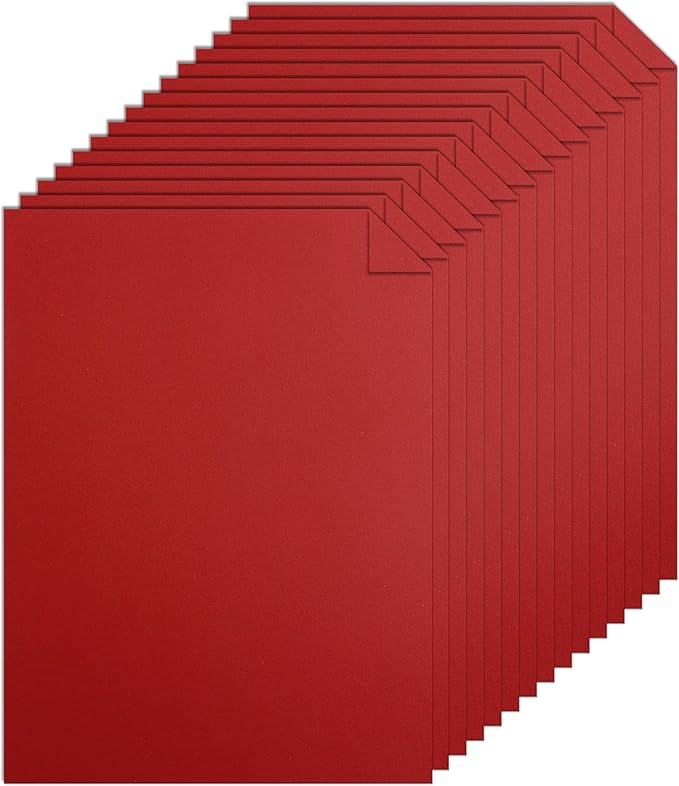 Silunkia 28 Sheets Christmas Red Cardstock 8.5 x 11 Craft Paper, 250gsm/92lb by Silunkia
