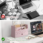 Wisuce Bamboo Mail Organizer Countertop Desktop - Image 6