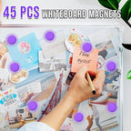 VNDUEEY 45 Pcs Round Whiteboard Magnets Fridge Magnets, Dry Board Refrigerator - Image 4