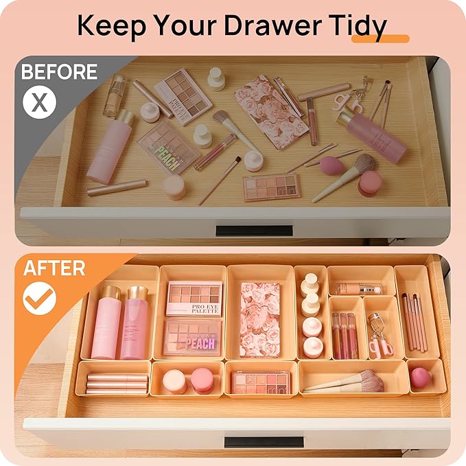 Vtopmart 25 PCS Plastic Drawer Organizers Set, 4-Size Versatile Bathroom and - Image 3