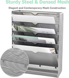EASEPRES Mesh Wall File Organizer 6 Tier Vertical Mount Hanging Holder Magazine - Image 4