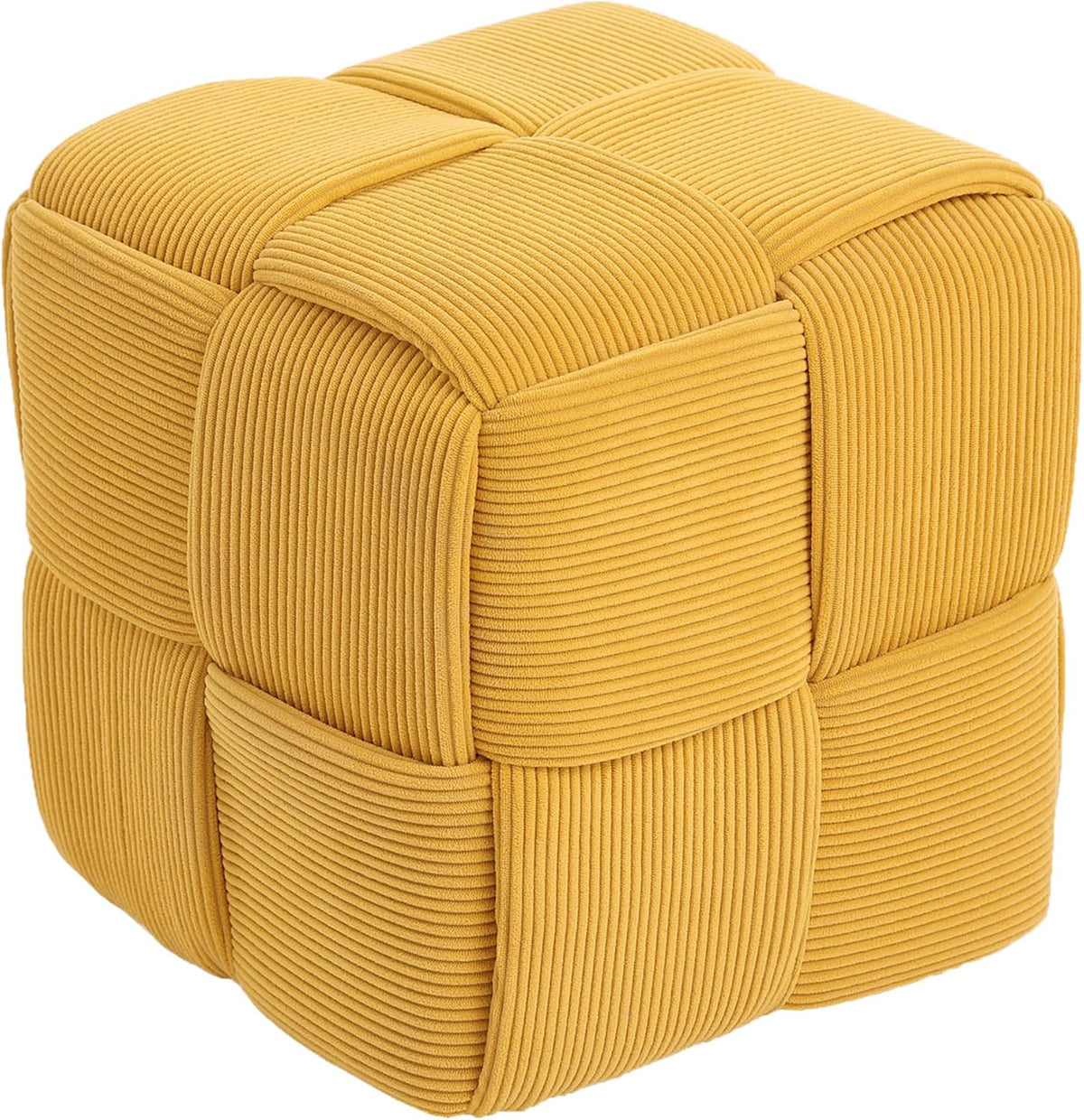 Cmishe 15" Square Woven Corduroy Ottoman Footrest - Modern Vanity Stool ...