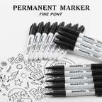 cloudriver Black Permanent Markers Fine Tip, 60 Packs Permanent Markers Bulk - Image 3