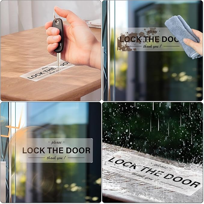 YIKIADA Please Lock The Door Sticker 6 × 2 Inches Vinyl Self-Adhesive Decals - Image 3