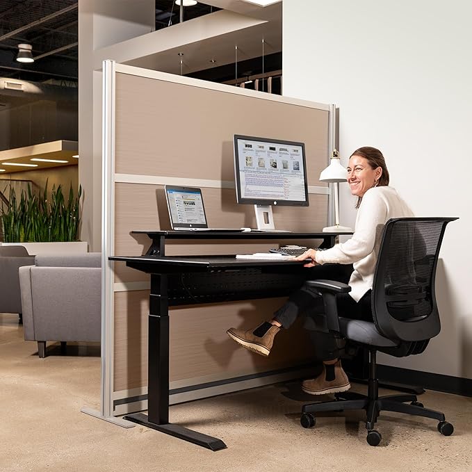 Stand Up Desk Store Oakwood Aesthetic Modular Walls | Room Divider Wall - Image 2
