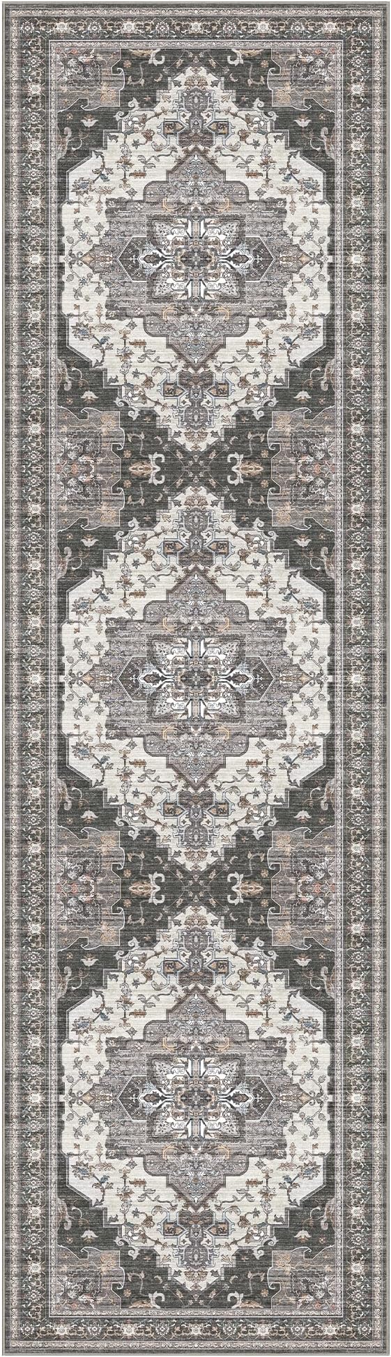 GENIMO 2X7 Hallway Runner Rug, Machine Washable Non Slip Vintage Floral - Image 7