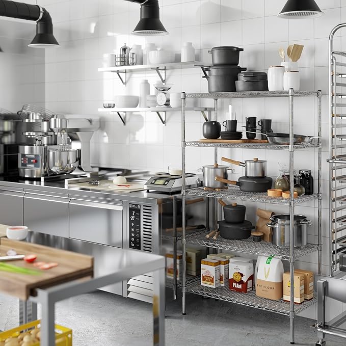 Regal Altair 18" Deep x 36" Wide x 64" Height Wire Shelving Kit | 5-Tier | NSF - Image 6