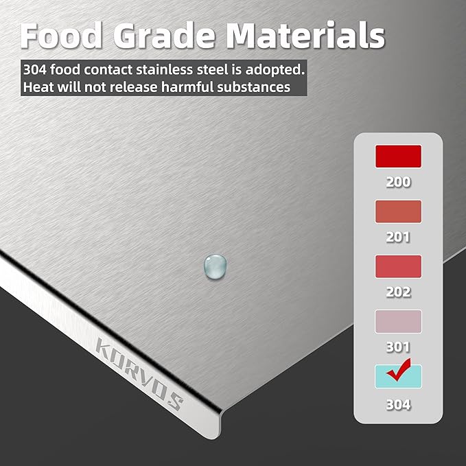 KORVOS Stainless Steel Cutting Board, 15.7" x 11.8" Double-Sided Cutting Boards - Image 4