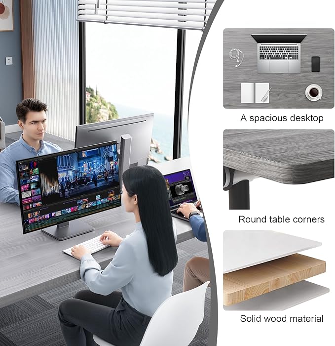 JEHUJD Conference Table, 55.1''Folding Conference Room Table - Image 7