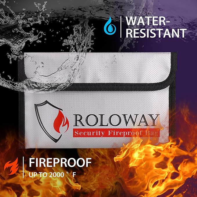 ROLOWAY Small Fireproof Bag, Non-itchy Fireproof Money Bag - Image 3