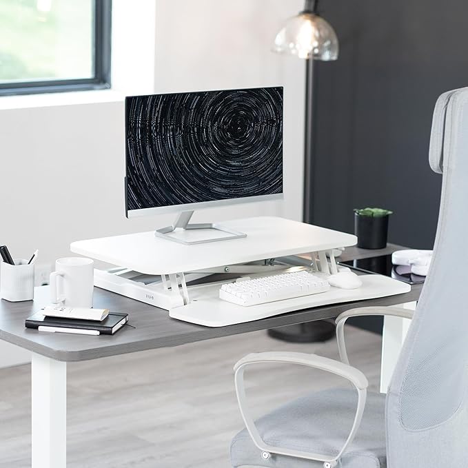 VIVO 28 inch Desk Converter, K Series, Height Adjustable Sit to Stand Riser - Image 8