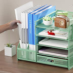 Marbrasse Desk Organizer with File Holder, 5-Tier Paper Letter Tray Organizer - Image 5
