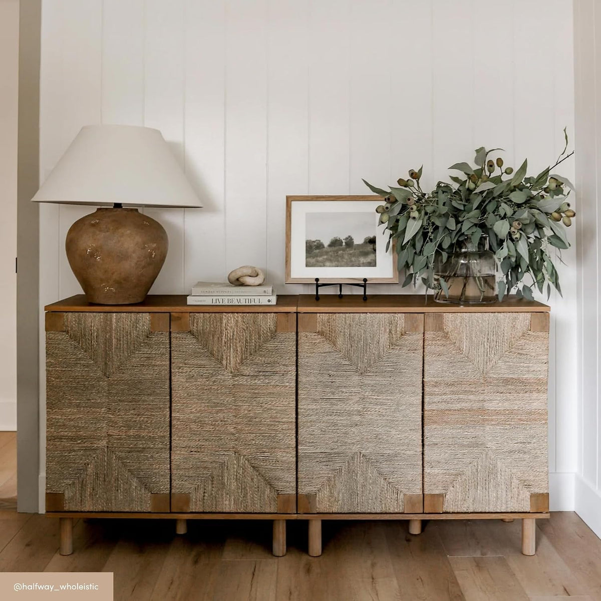 Nathan James Beacon Accent Buffet Sideboard Storage Cabinet TV Stand in Light...